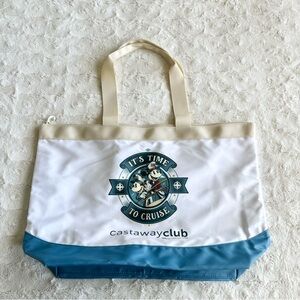 Disney Cruise Line Tote Bag White Blue Castaway Club Mickey Minnie DCL Boat NEW